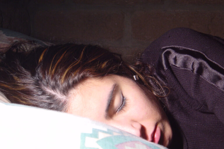 Sleeping woman - insomnia.