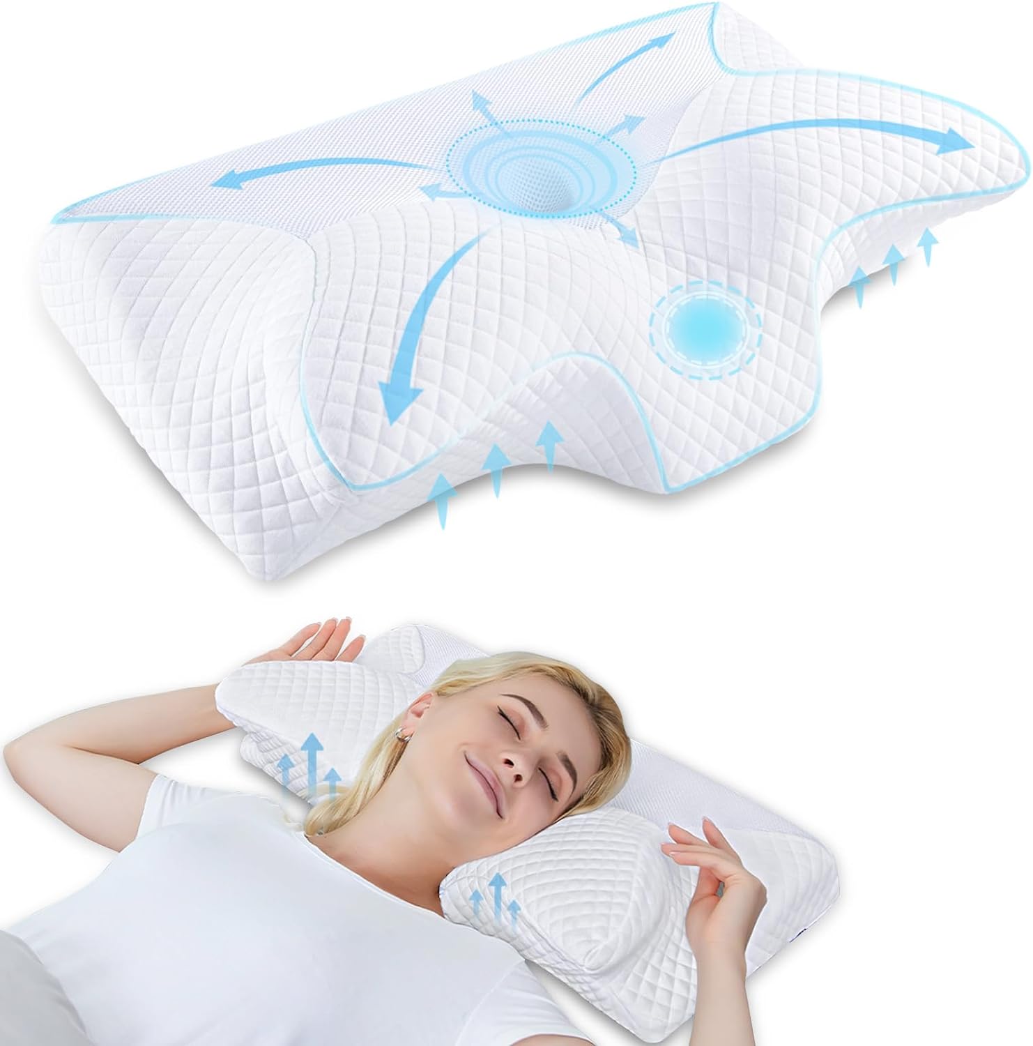 Memory Foam Cervical Pillow for Neck Pain Relief