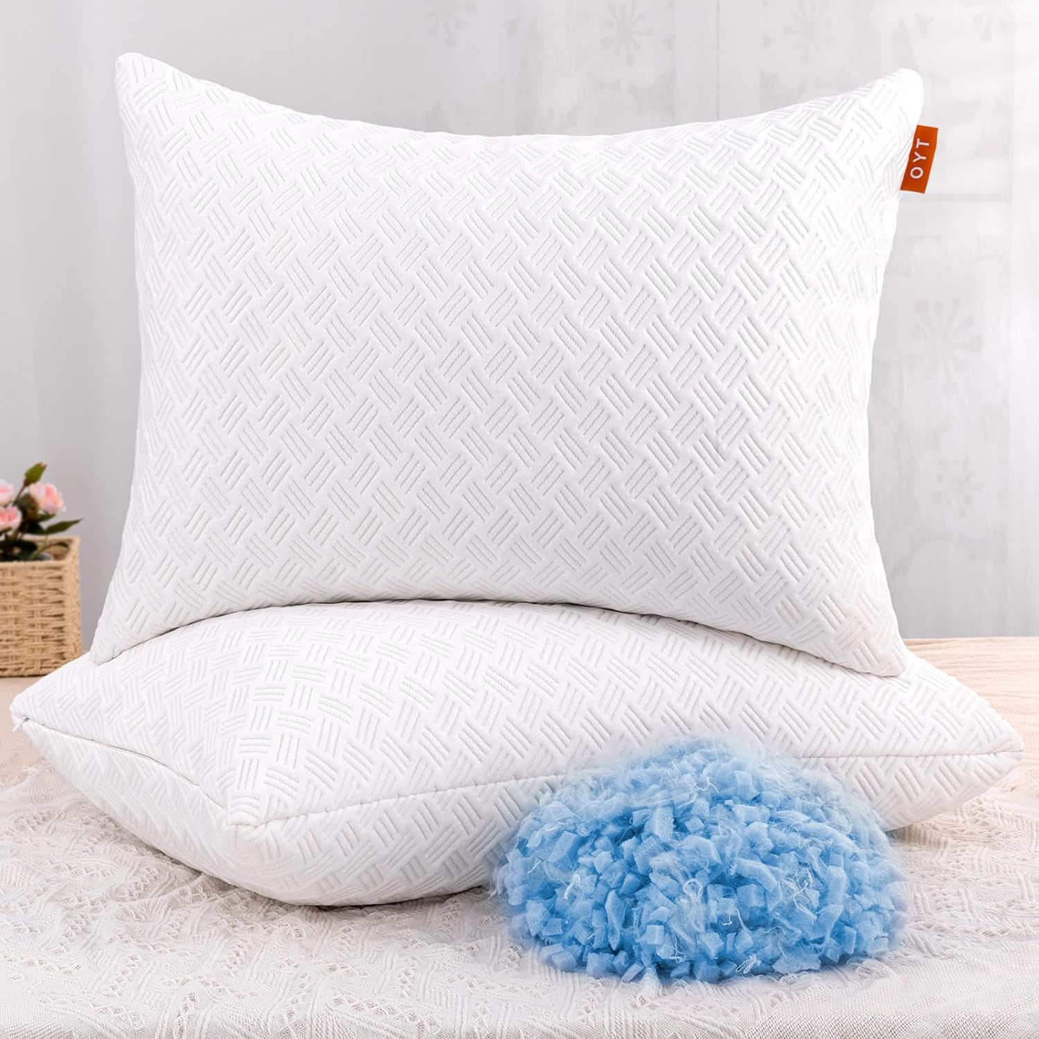 Memory Foam Cooling Bed Pillows for Sleeping.